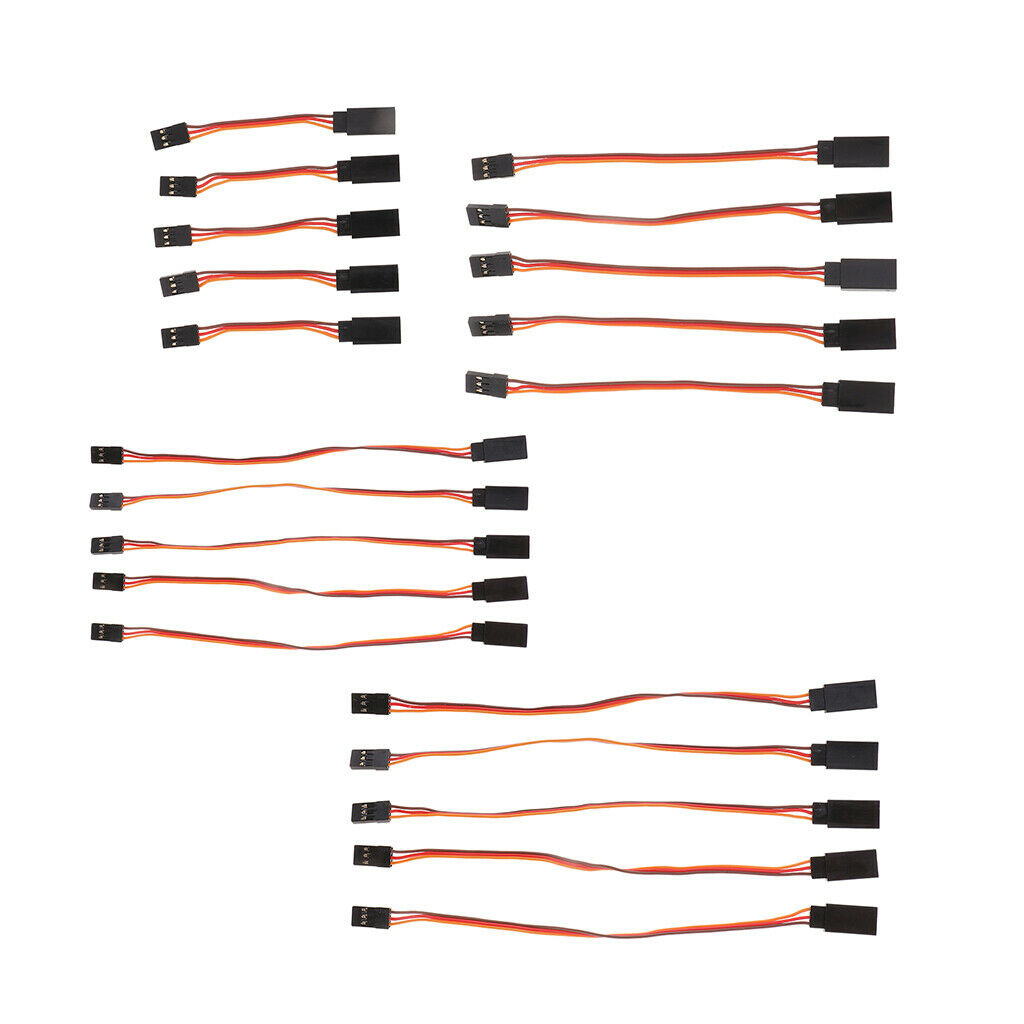 10x 50mm 3 Pins Male to Female Servo Extension Lead Cord Cable for Futaba JR