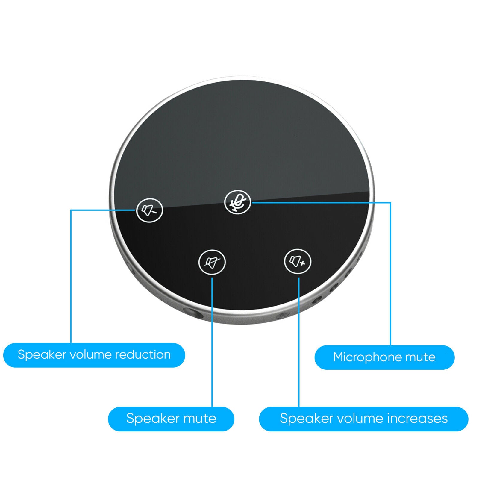 Conference Microphone Unmute Volume Control Stereo USB Mic for Meeting