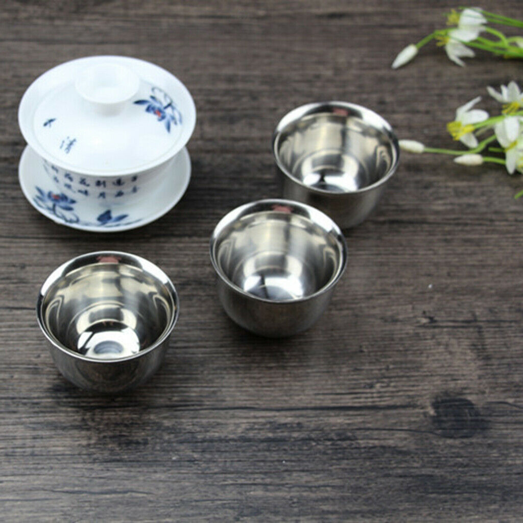 Pack of 4, Stainless Steel Coffee Mug Tea Cup Insulated Tumbler 50ml/1.7oz