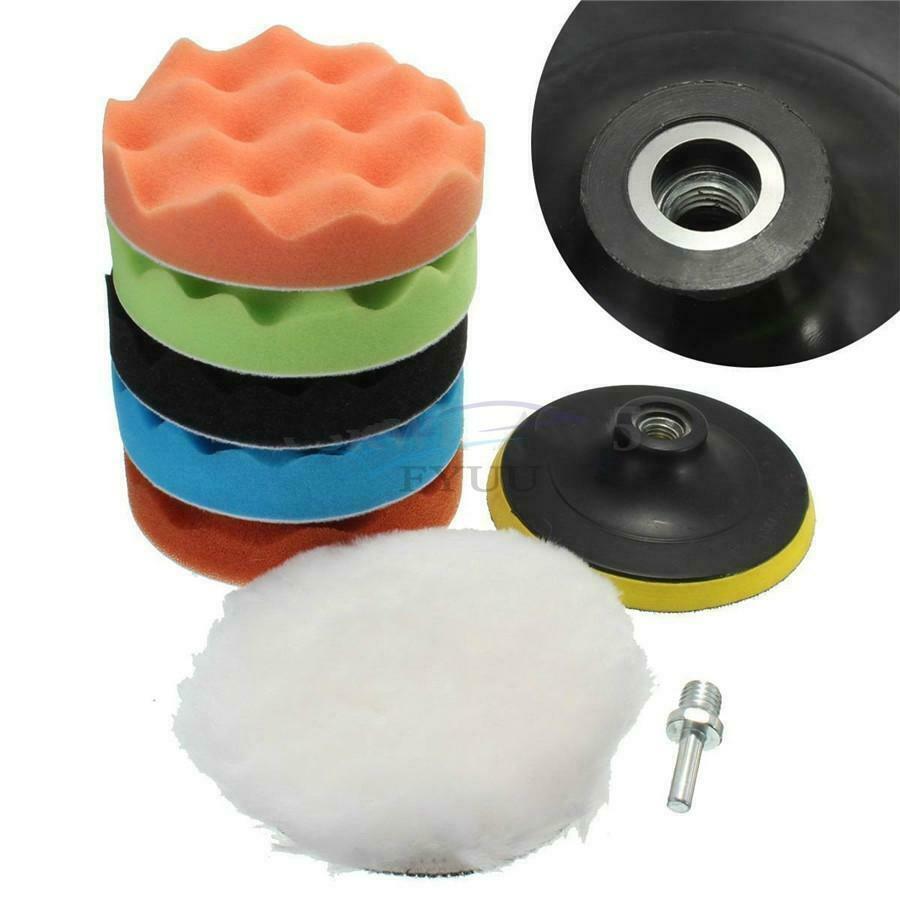 7Pcs 6" inch Polishing Pads Sponge and Woolen Polishing Waxing Buffing Pads Kit