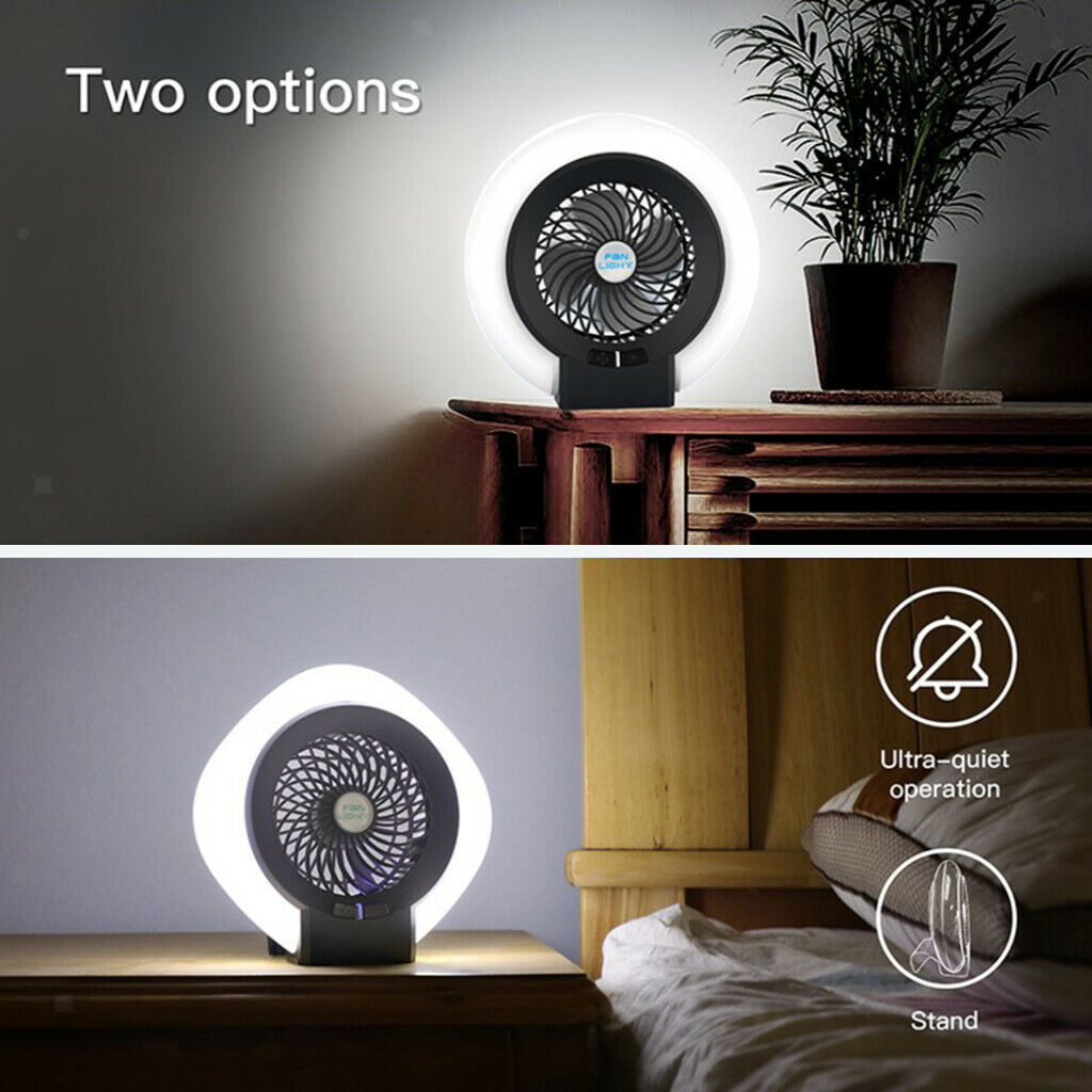 Portable Tent Fan with Light Hanging Camping Lantern Traveling USB Personal