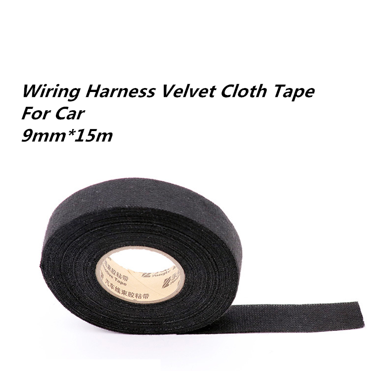 1x Wiring Harness Velvet Cloth Tape For Car Automotive Heat Resistant 9mm x 15M