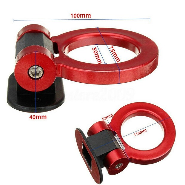 Universal Car Ring Track Racing Style Tow Hook Look Decoration Red Accessories