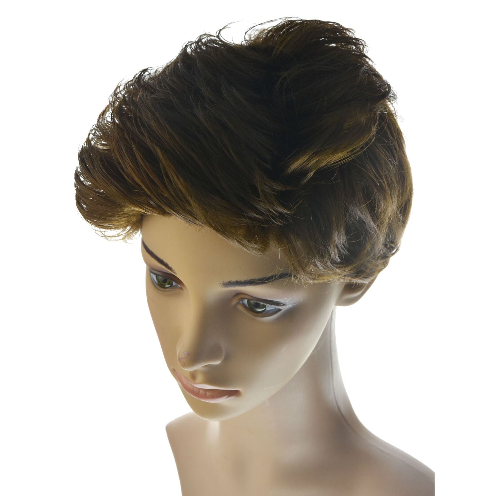 Men Handsome Brown Partial Anti-warping European and American Wig Headgear