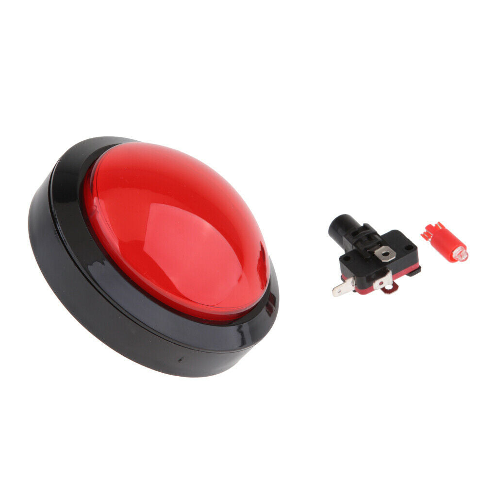 100mm Round Illuminated Arcade Video Game Push Button Switch LED Light Red