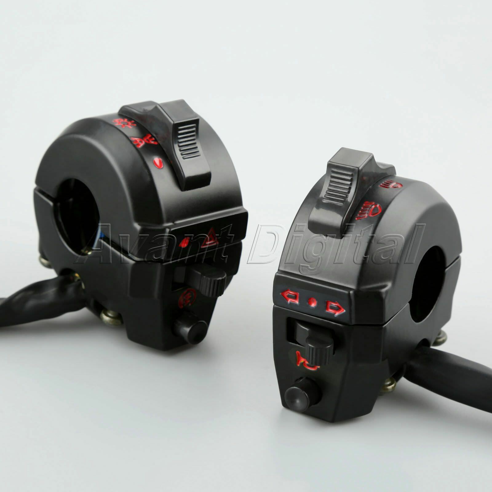 2X Aluminum  7/8" 22mm handlebar Left & Right Side Control Switch For motorcycle