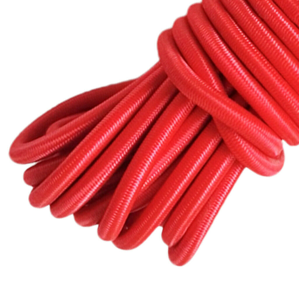 2x 4mm 5m Bungee Rope Kayak Boat Heavy Duty Shock Cord Tie Down Black & Red