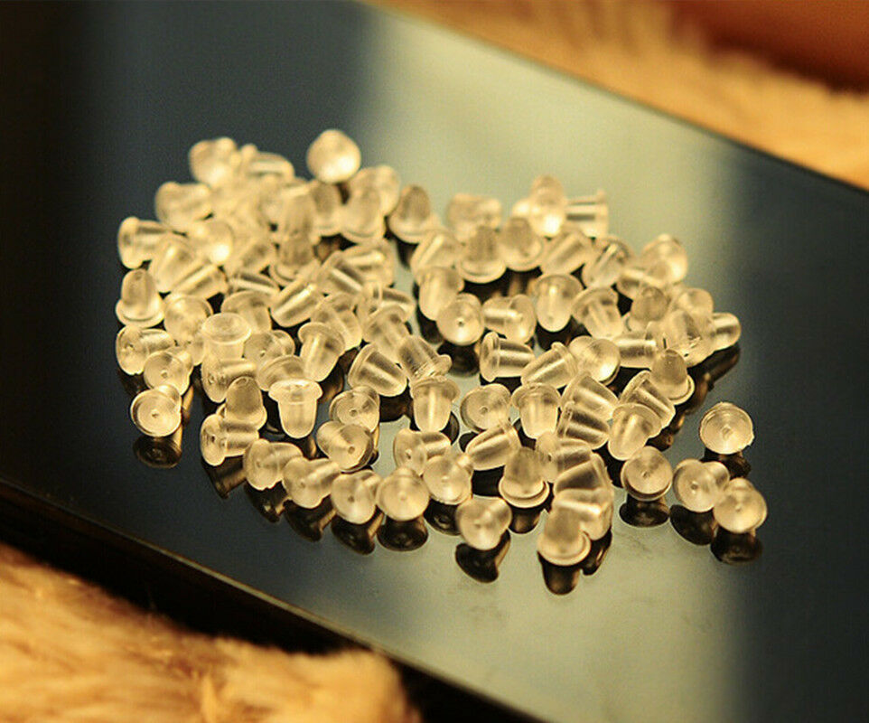500PCS Rubber Earring Back Stoppers Ear Post Nuts Findings Jewelry Making 4MM