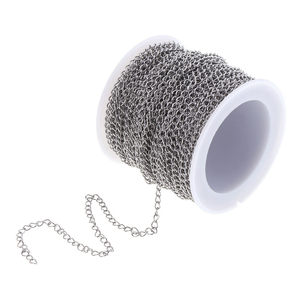 13yd Stainless Steel Chain 2.9mm Wide DIY Jewelry Making Repair Replacement