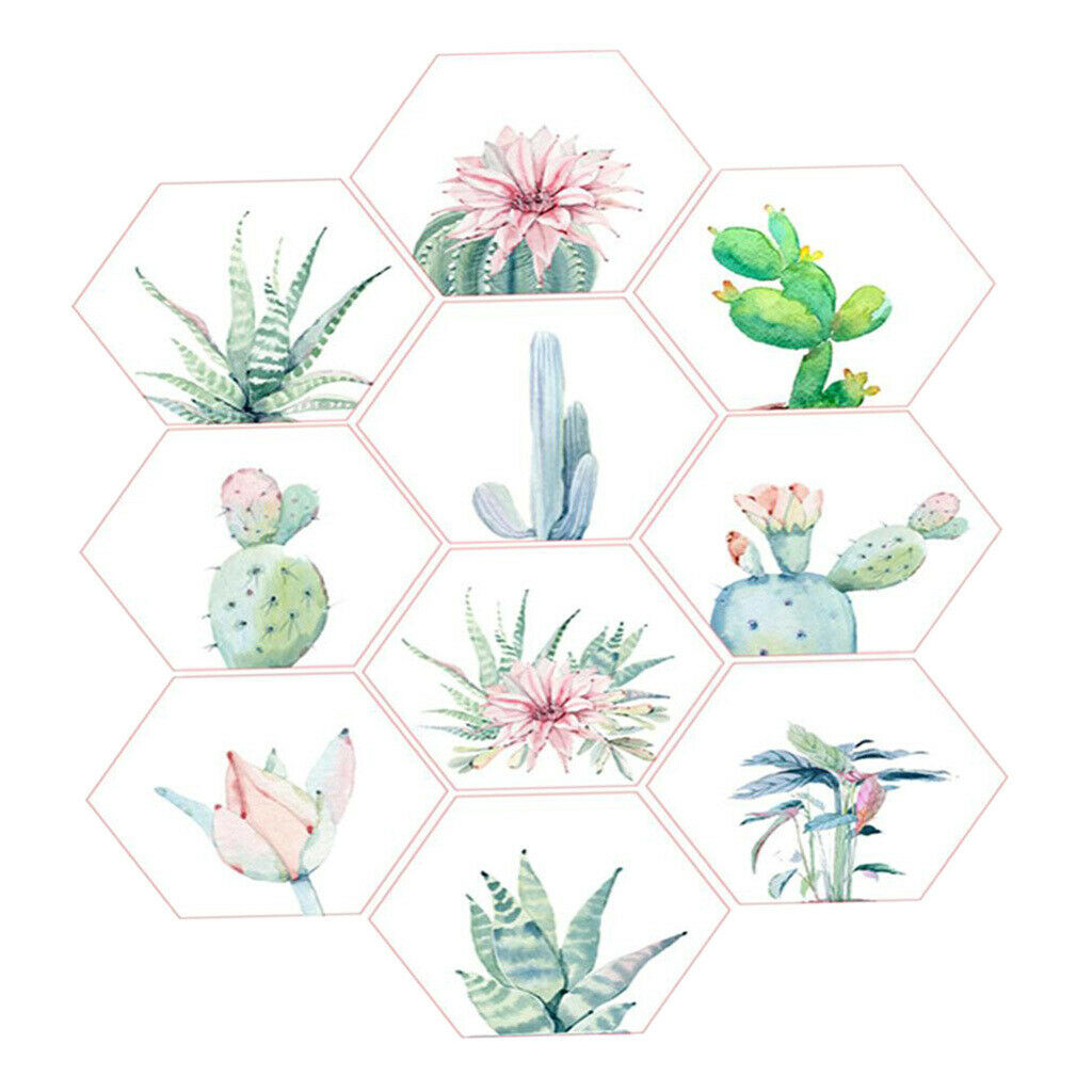 10Pieces Hexagon Wall Tiles Stickers Decals Kitchen Bathroom Waterproof A