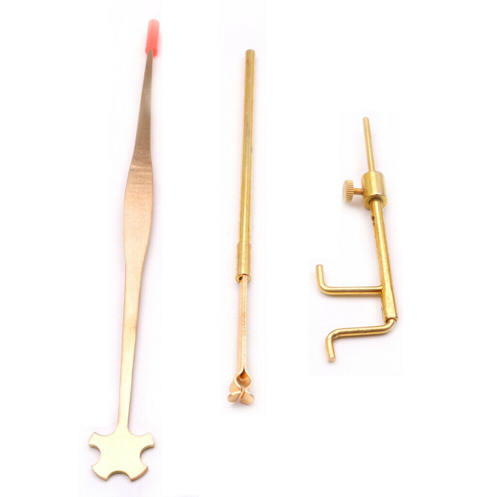 1 set violin fiddle tools brass sound post gauge & retriever clip &