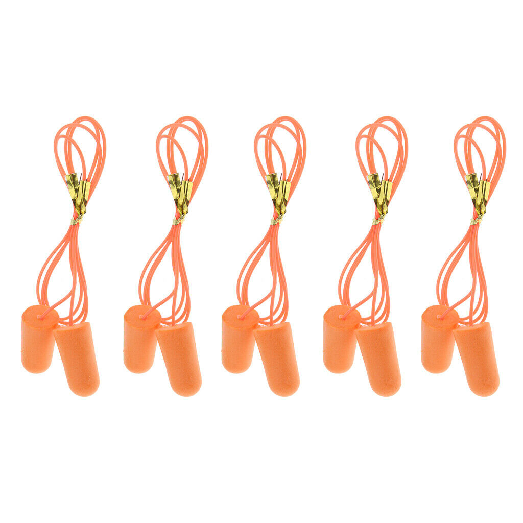 5 Pairs Corded Ear Plugs , Noise Reduction with Carry Case for Hear Protection