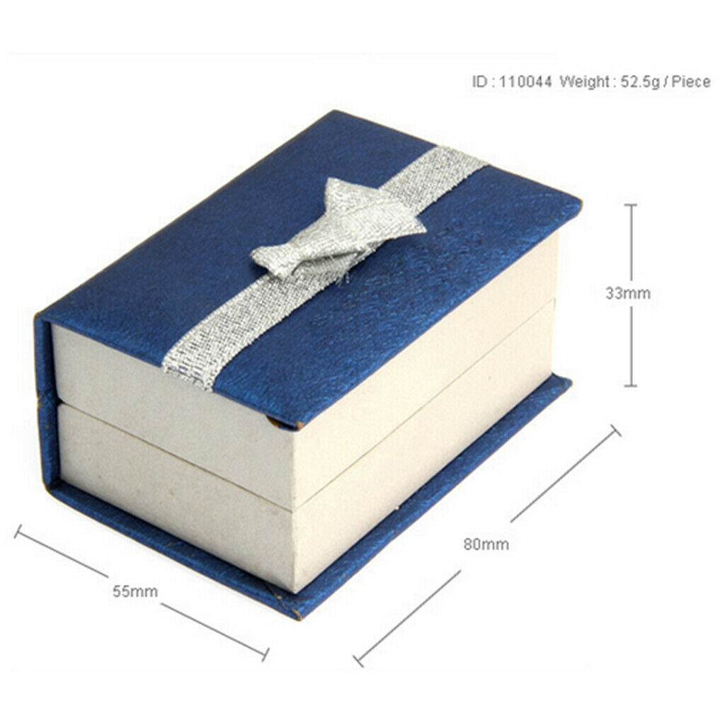 Exquisite Cardboard Velvet Cuff Links Ring Holder for Wedding Engagement