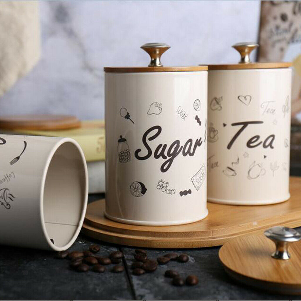 Pack 3 Pieces Sugar Bowls Muti-Functional Round Condiment Jar for Home- Spice