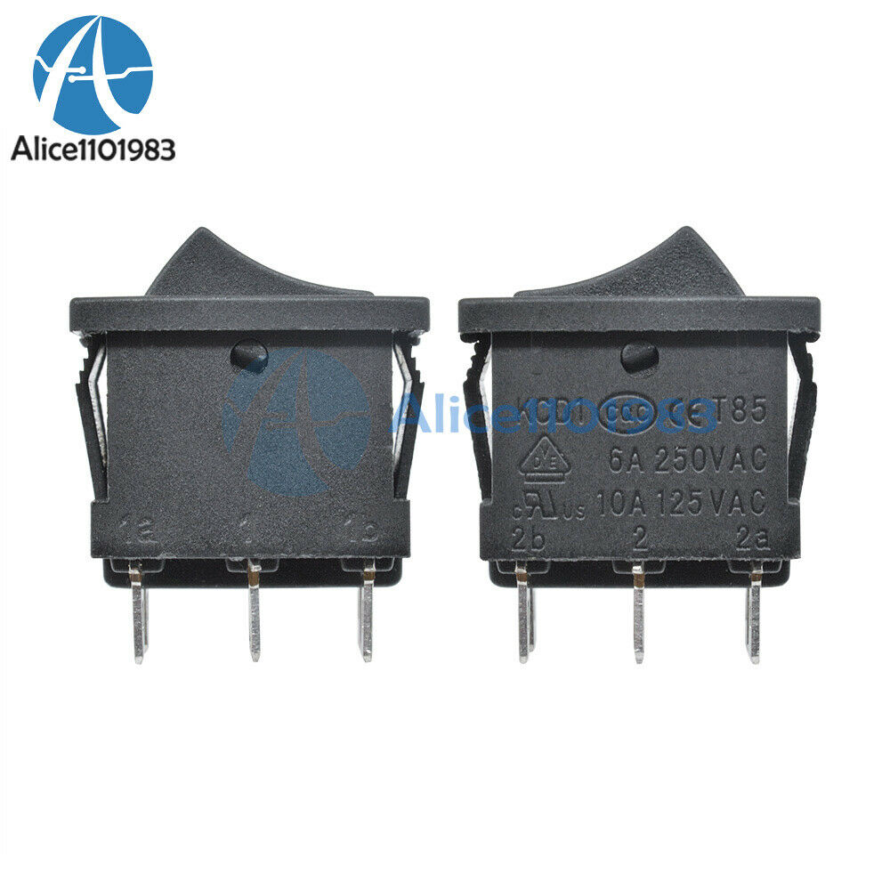 5PCS 6Pin DPDT ON-OFF-ON 3 Position Snap Boat Rocker Switch AC 6A/250V 10A/125V