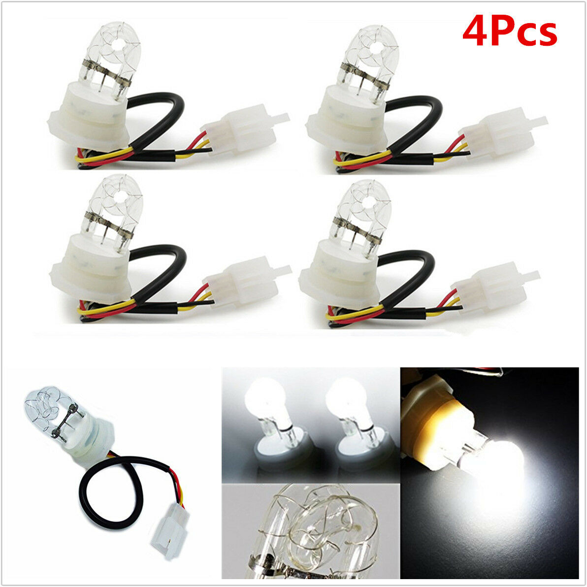 4Pcs White HID Hide A Way Flash Strobe Spare Replacement Bulbs Tube Light 12V