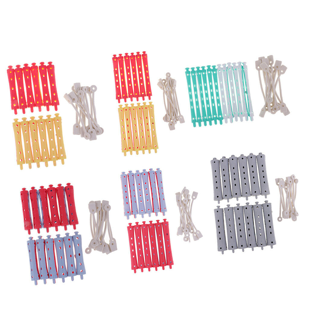 72Pcs Non-Slip Plastic Perming Rods Waves Bang Pin Curls Perm Rollers for Barber