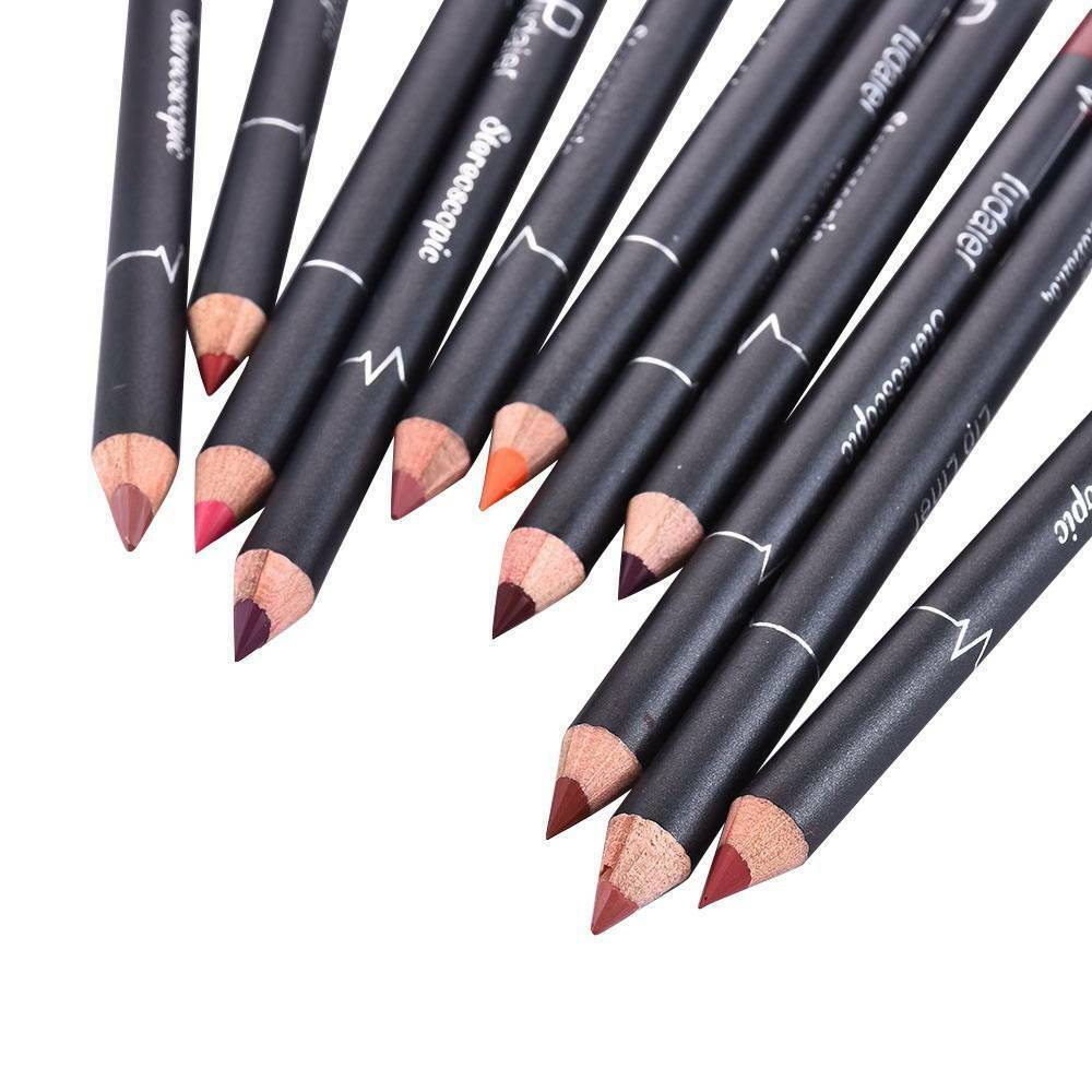 12PC Sexy Waterproof Lip Liner Lipstick Long Lasting Matte Lipliner Pencil Pen