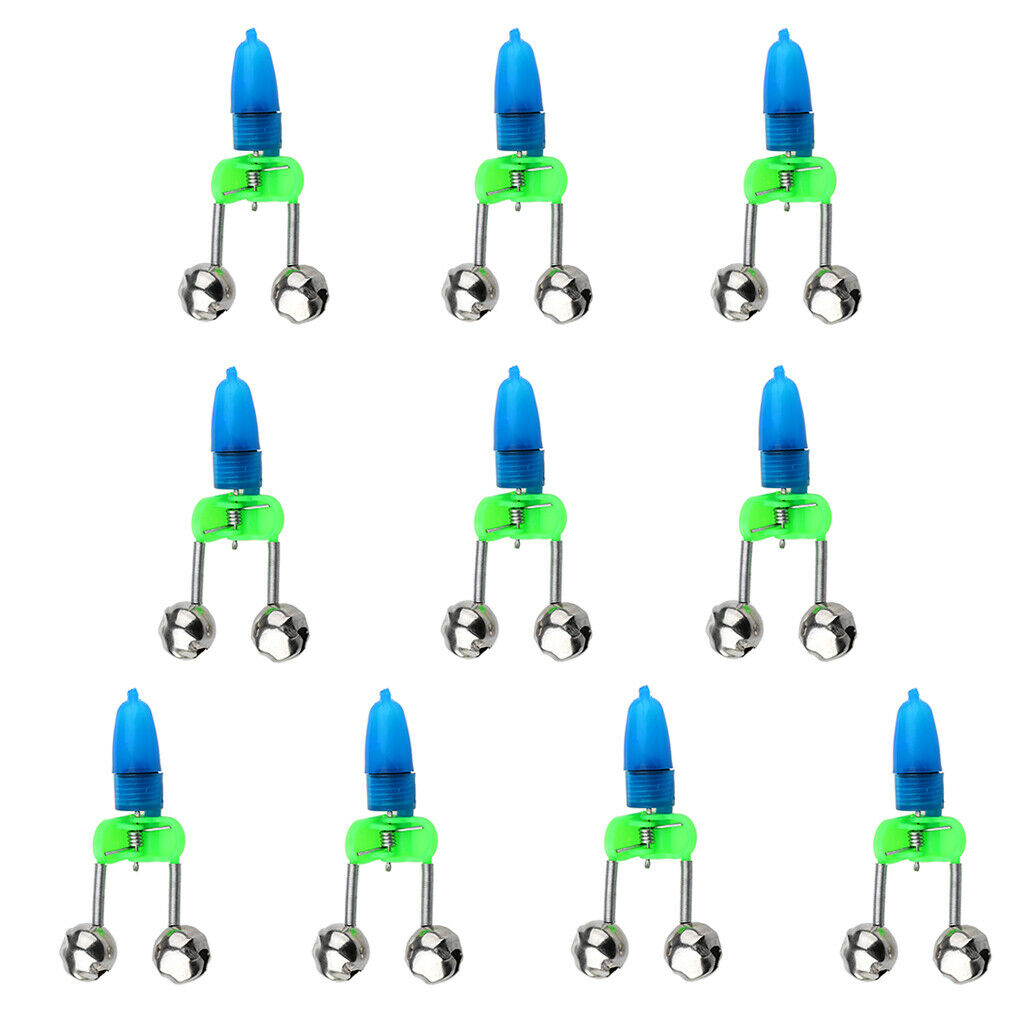 10x double bells catfish bells LED bell alarm blue
