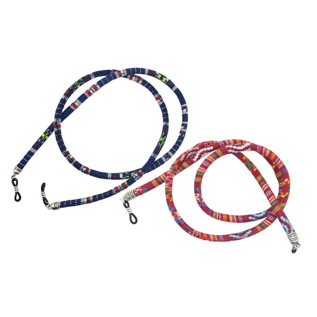 2pcs Ethnic Cords 6mm Anti Slip Eyeglass Sunglasses Cord Neck Strings