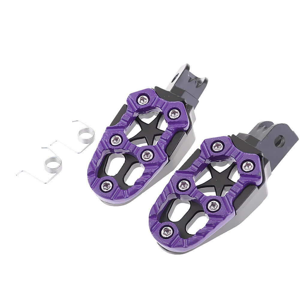 2x Left Right Universal Pedals Foot Pegs Footrests for Motorbike ATV Purple