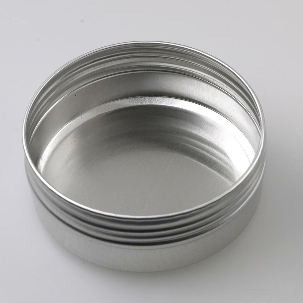 12 Metal Tin Storage Jar Containers Screw Top Lids Storing Make Up Candles Box