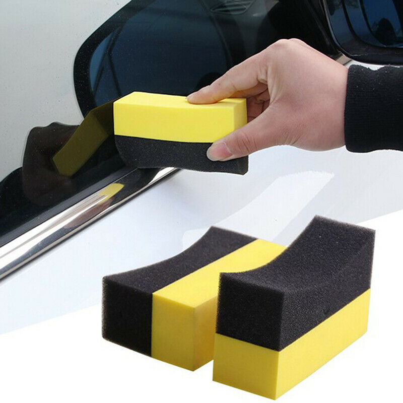 6Pc Tire Contour Dressing Applicator Pads Gloss Shine Color Polishing Wax.l8