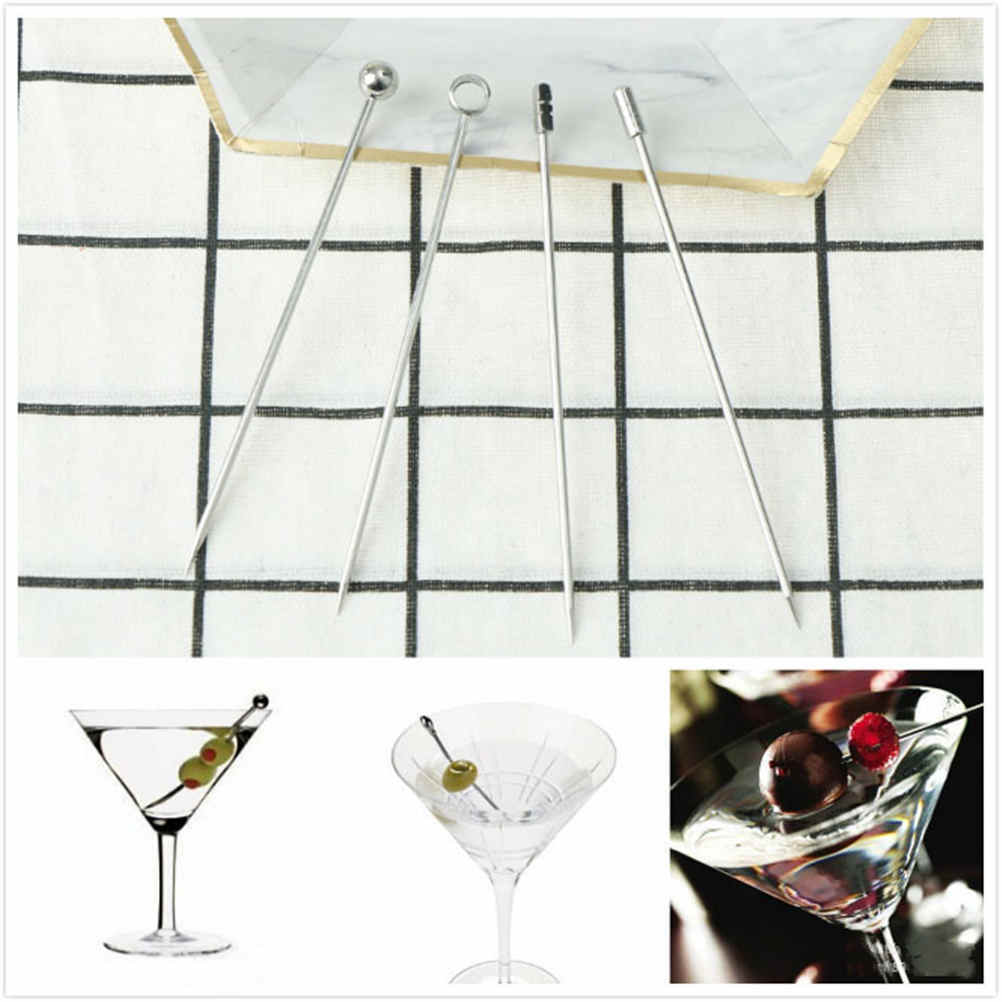 4 Kinds Stainless Steel Cocktail Wine Needle Fruit Toothpick Fork Kitchen'KN Tt