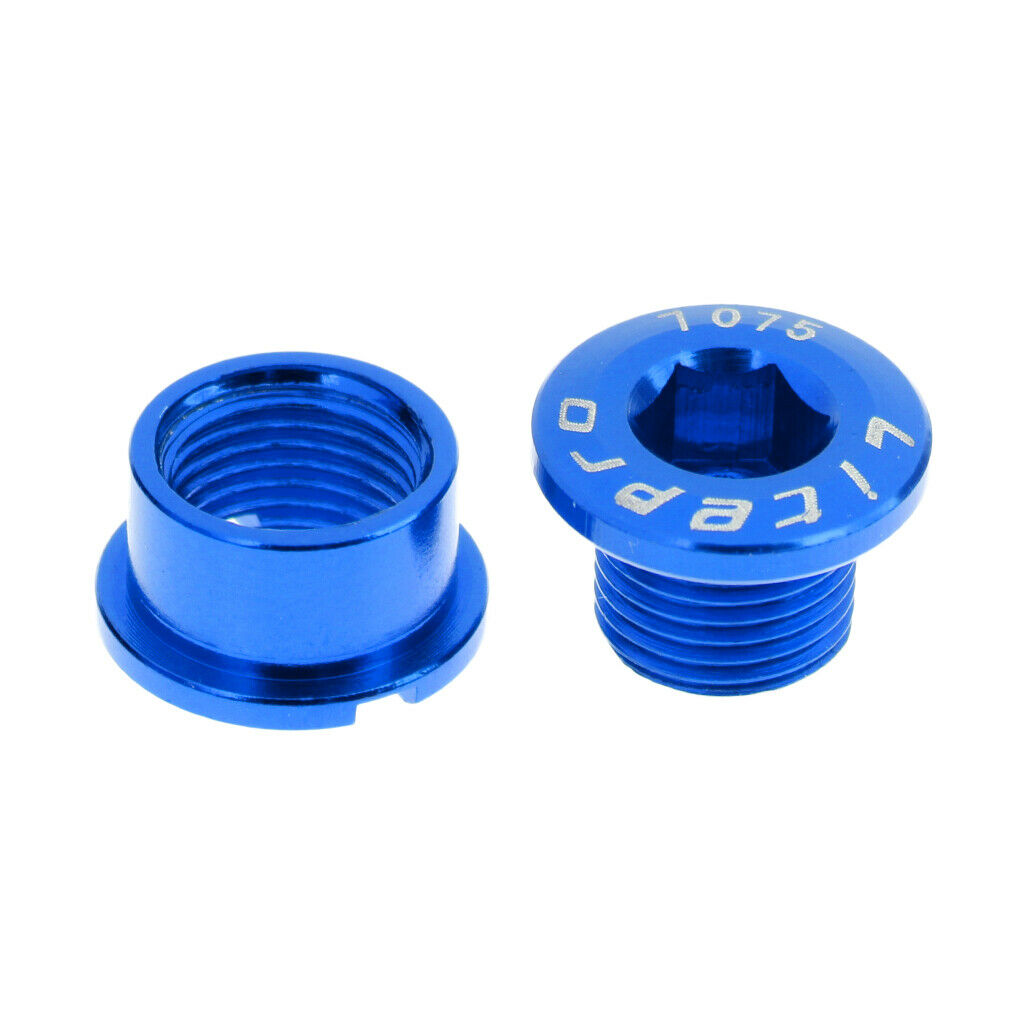 5Pcs Metal Bike Chain Wheel Ring Bolts Bicycle Disc Screws Crankset Blue