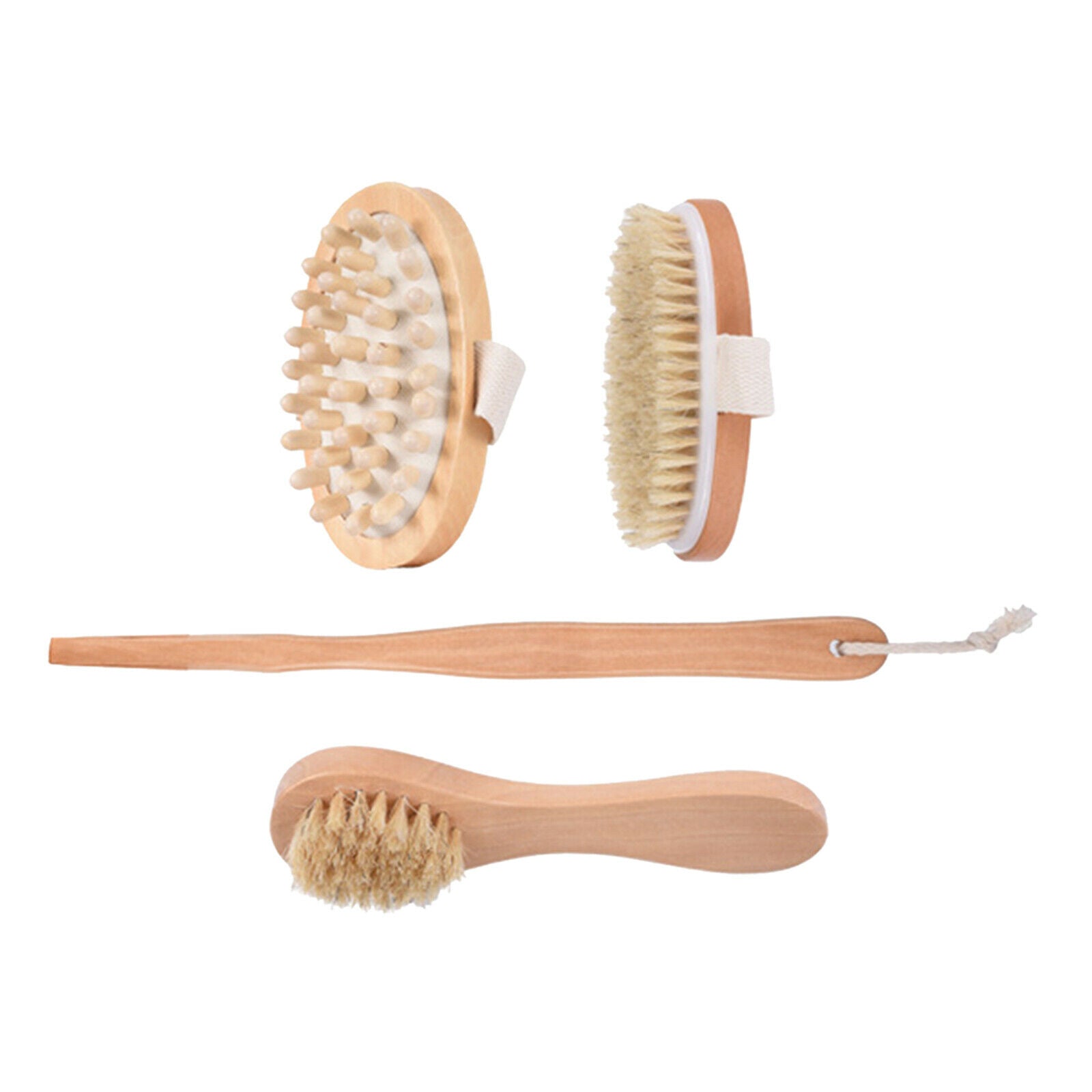 Dry Brushing Body Brush Kit 4pcs Bathroom Shower Body Cleaning Brush for