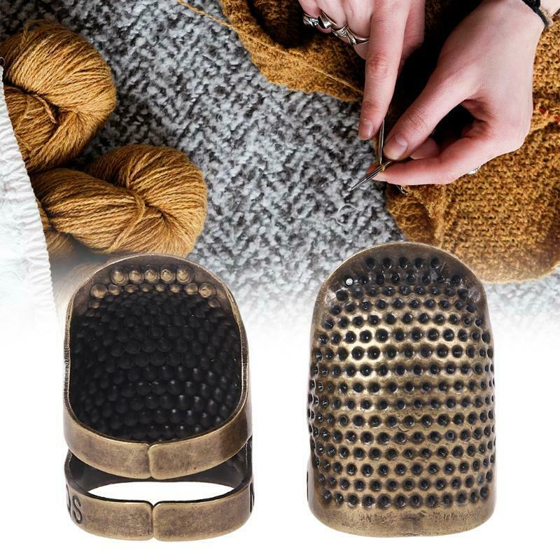 4pcs/set Finger Thimbles Metal Shield Protector Pin Needles Grip Sewing Quilting