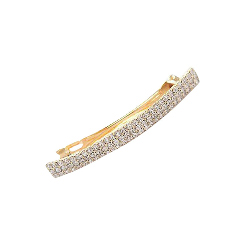 Prettyia Rhinestone Rectangle French Barrette Hair Clip Automatic Spring