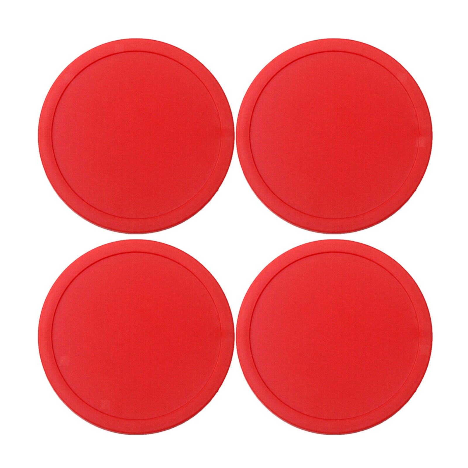 2PCS Air Hockey Pushers and 4PCS Pucks Family Game for Game Tables Red
