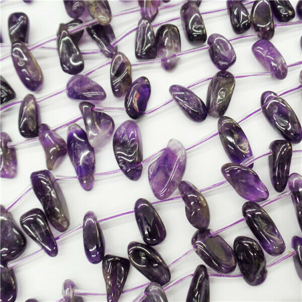 22 Grains/ 1 Strand 18x8mm Natural Purple Amethyst Freeform Loose Beads HH9092
