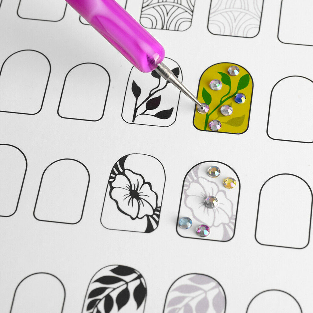 12 Pieces Lines Drawing Nail Art Practice Learning Template Painting Book .
