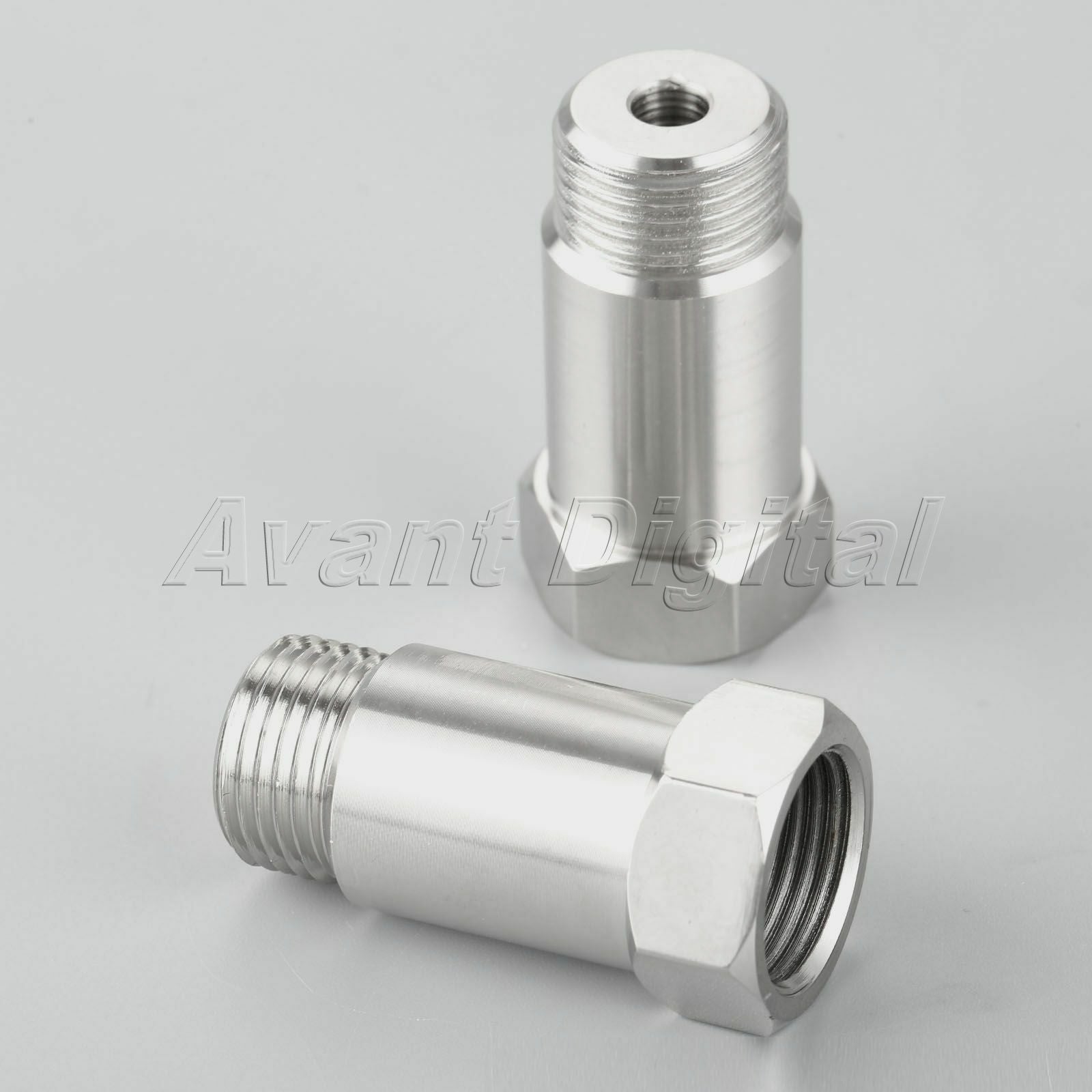 2xO2 Oxygen Sensor Spacer Adapter Extension CEL Fix Universal 45mm Steel M18x1.5