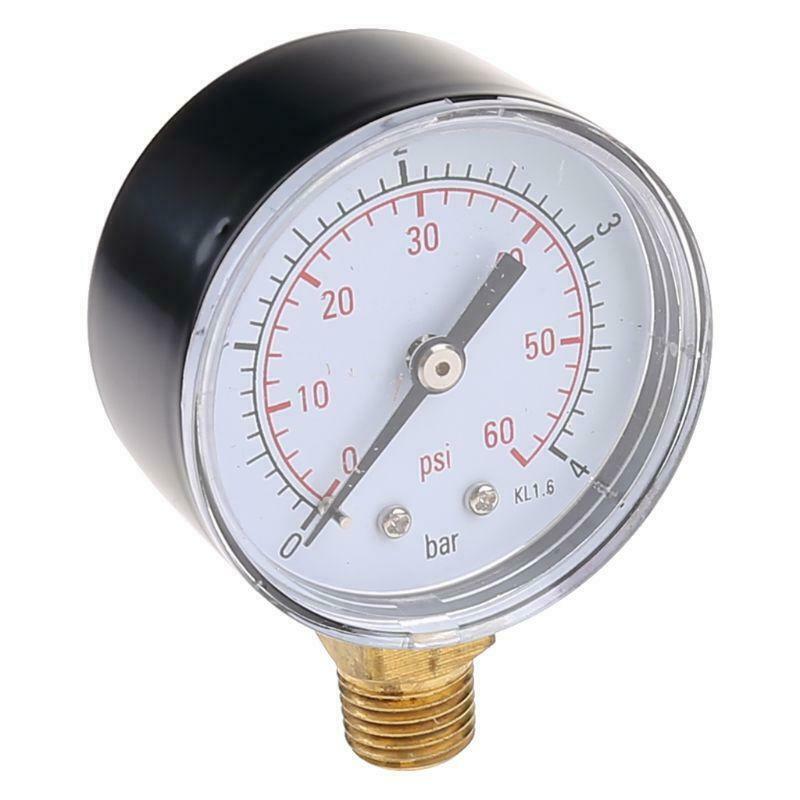 0-60 PSI Mini Pressure Gauge Pool Spa Filter Water Pressure Measuring 1/4" NPT