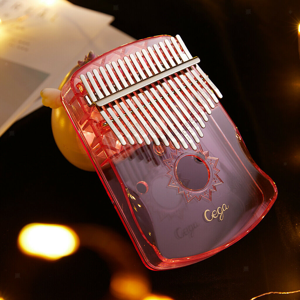 Transparent 17-Key Kalimba Mbira Thumb Piano Instrument Supplies Pink