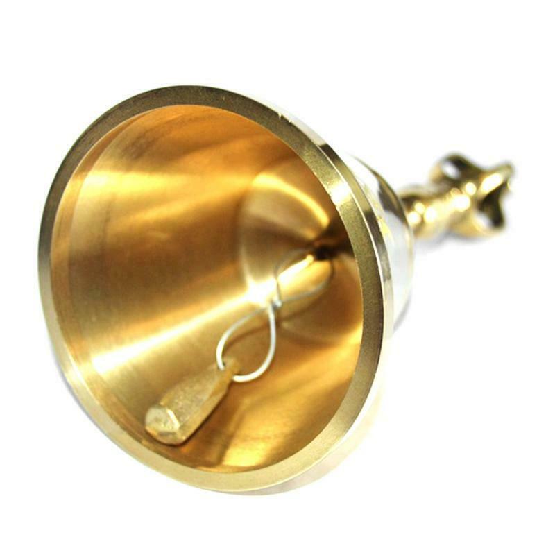 Brass Hand Bell Altar Star Triple Moon Ritual Brass Bells Wiccan Prop Ceremony