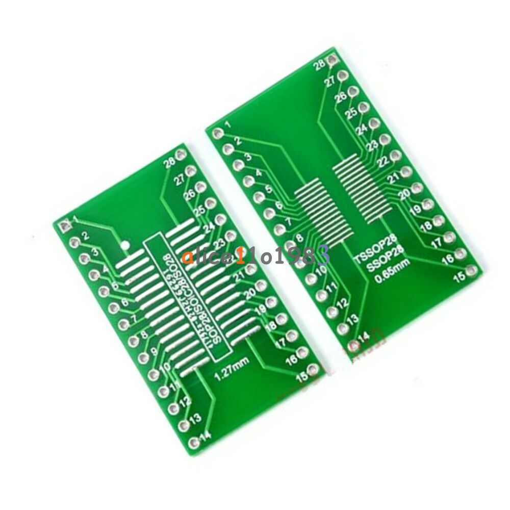 20PCS SOP28 SSOP28 TSSOP28 to DIP28 Adapter Converter PCB Board 0.65/1.27mm