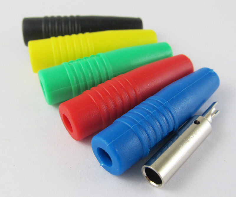 50 pcs Solder Copper 4mm Banana Jack Socket Test Connector Adapter 5 colors