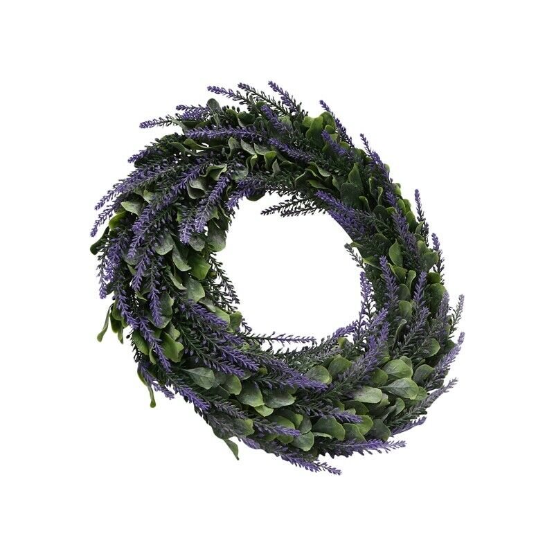 Artificial Wreath, Door Wreath 17 Inch Lavender Sp Wreath Round Wreath for TheY9