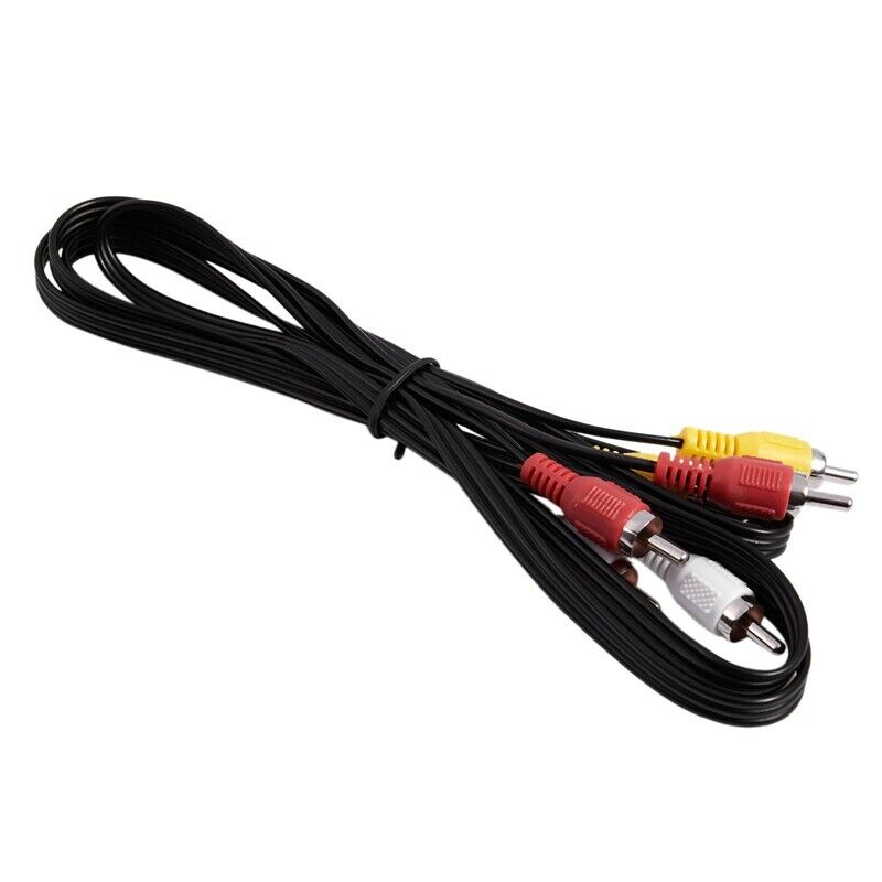 Three RCA Male to Male Plug Audio Video AV Cable Cord Black 1.5M U4T9T9