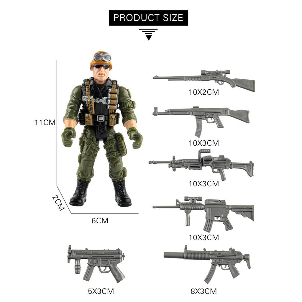 4pcs/set Army Marine Corps Soldier Miniatures Dioramas Gift for Kids Adults
