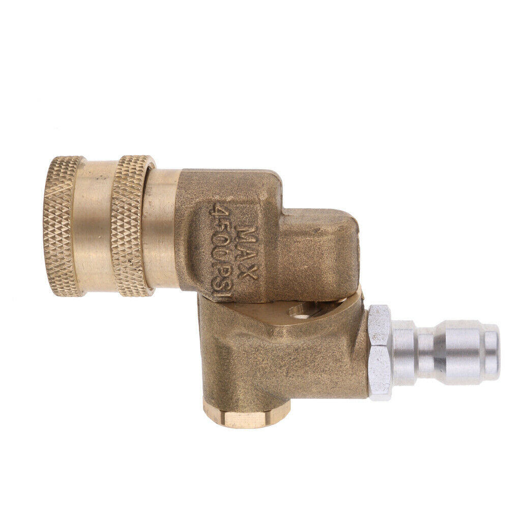 Brass 4000 PSI Pressure Washer Pivoting Coupler, 1/4