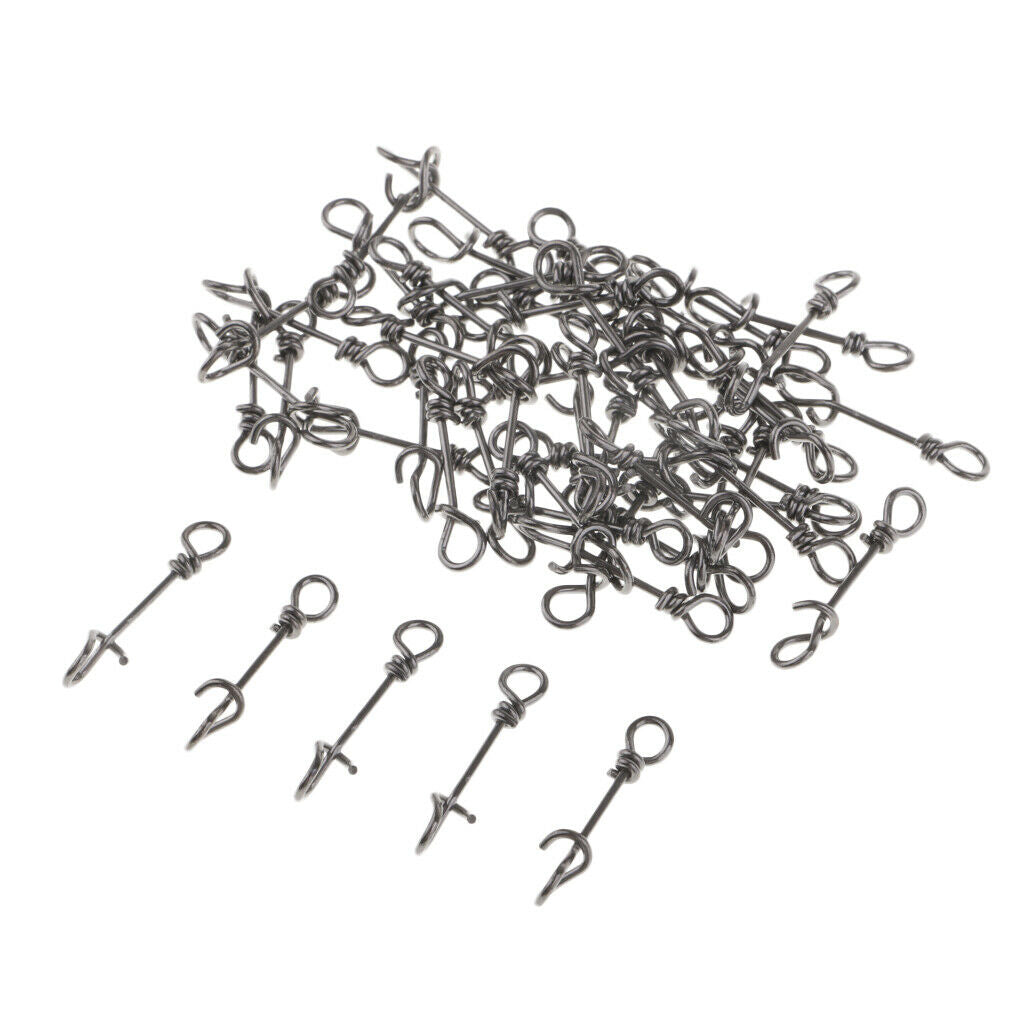 100pcs Powerful Fishing Fastach Clips Flexible Stainless Steel Connectors Snap