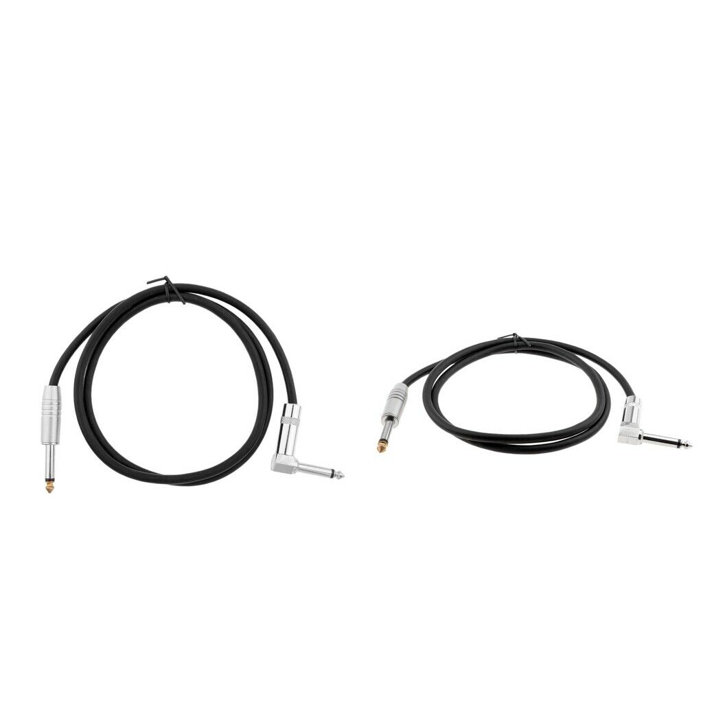 2Pieces 6.35mm 1/4 Inch TS Jack to 1/4 TS Jack Guitar Instrument Cable