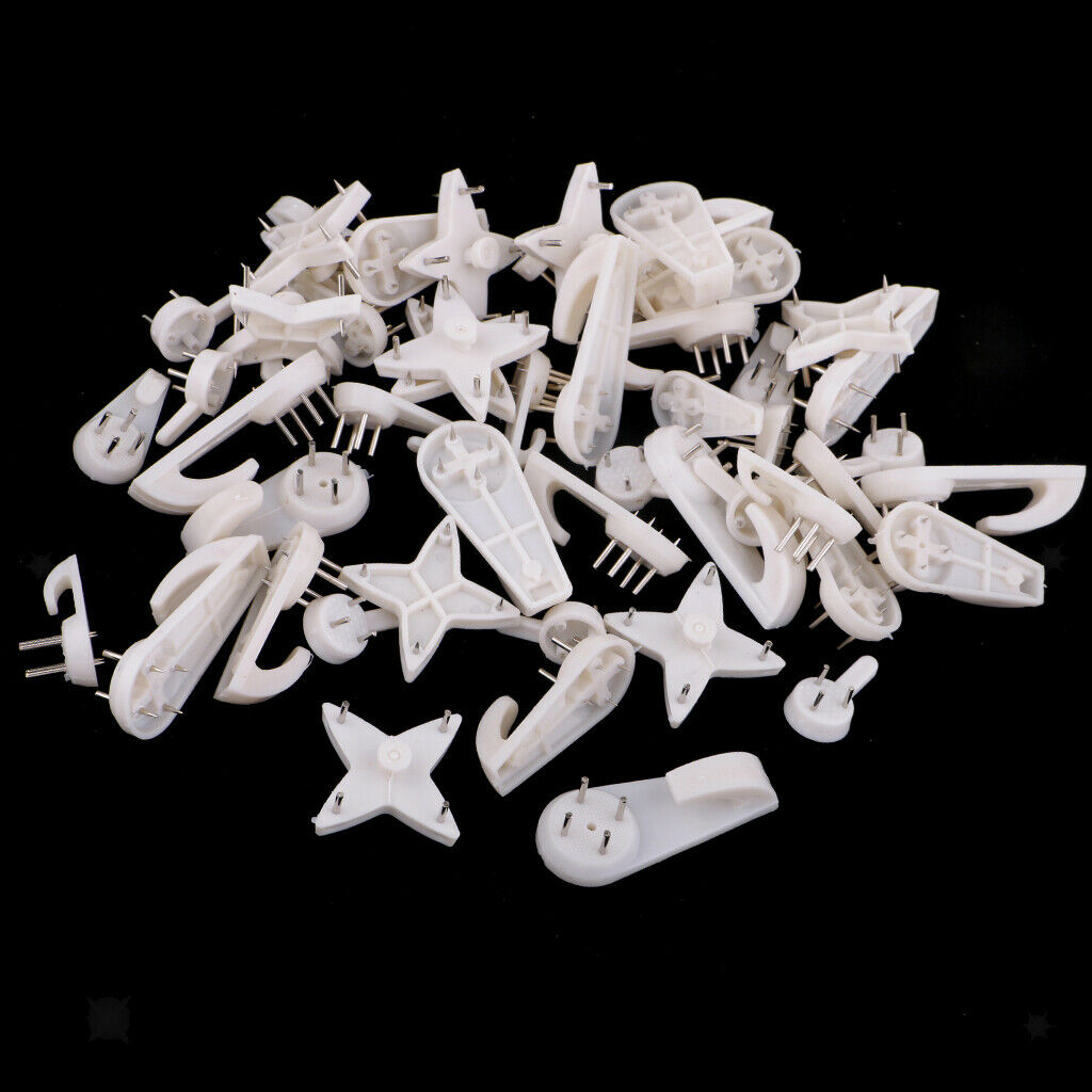 50x Hard Wall Hanging Hooks Heavy Duty Picture Photo Hook Strong Nail Fixing