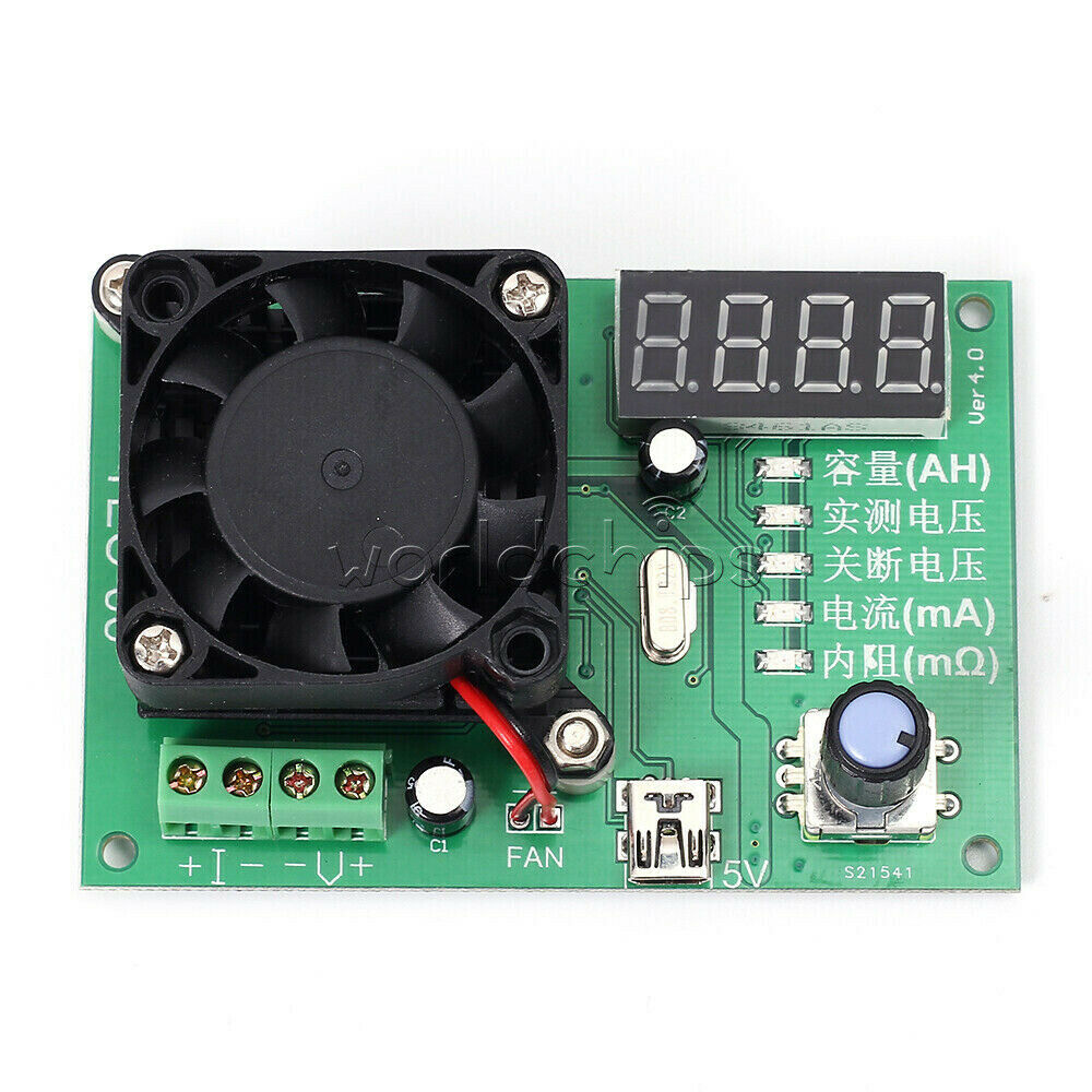 Battery Capacity Tester 16W Electric Load Max 500AH TEC-06 LED Display w/ Fan