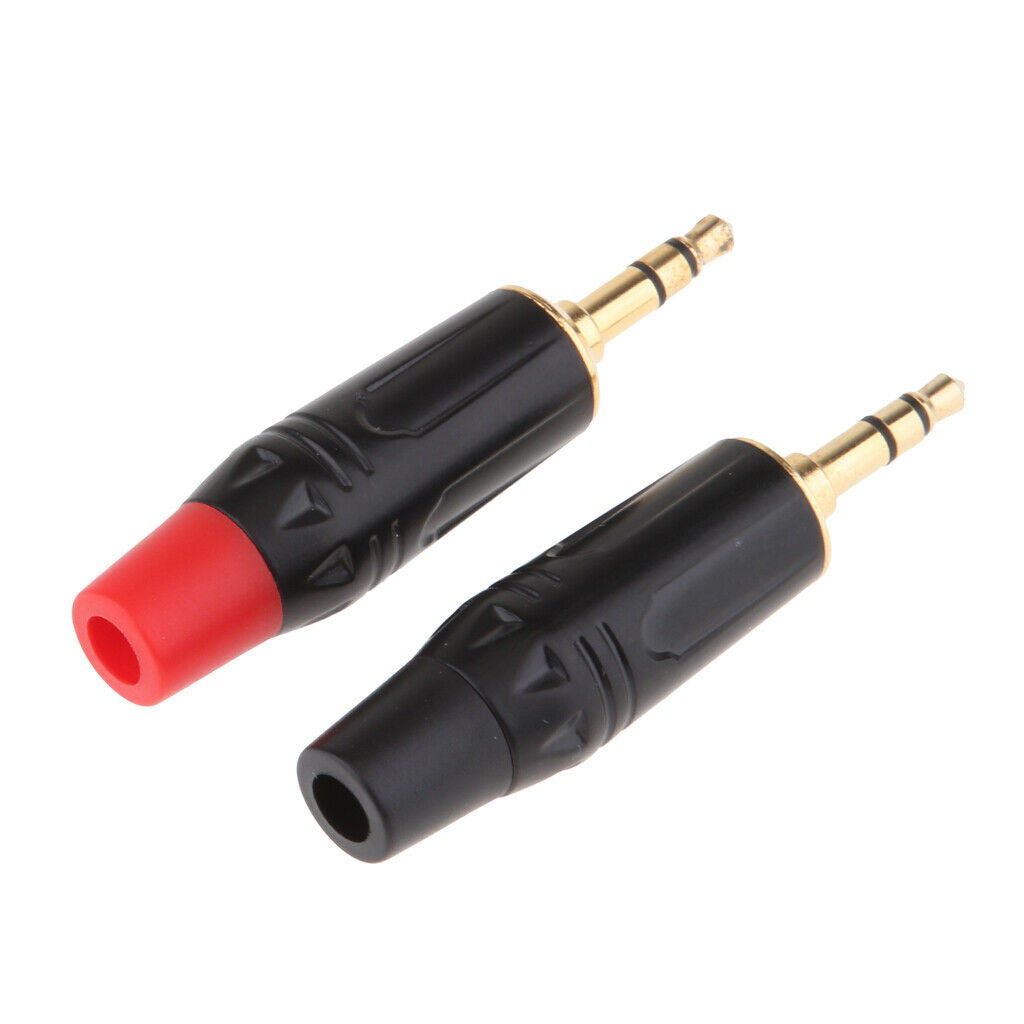 2x 3.5mm 3Pole Male Headphone Stereo   Plug Metal Audio Soldering Connector